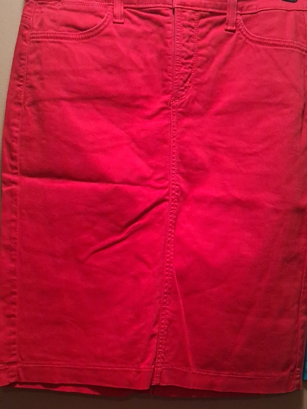 NYDJ Bright Coral-Pink Denim Skirt Size 4